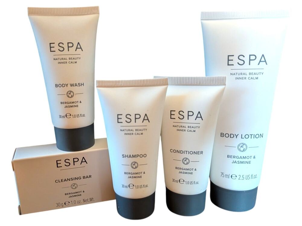 ESPA Bergamot & Jasmine Shampoo, Conditioner, Body Wash, Lotion, Bar Soap TRAVEL